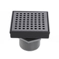 thumbnail image 1 of Matte Black 4 in. Square Shower Drain, Geometric Square Grate, 304 Stainless Steel, Debris Basket Included, 1 of 12