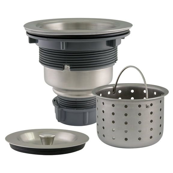 Design House Kitchen Sink Anti-Clog Stainless Steel Drain Strainer with Removable Basket