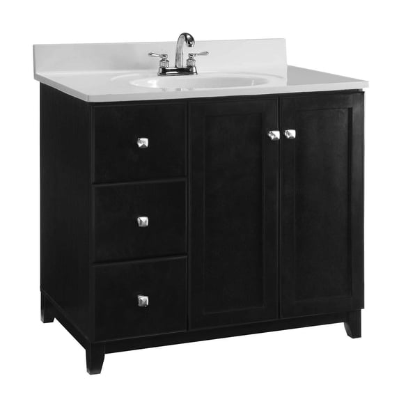 Design House 547034 Shorewood Unassembled 2-Door 2-Drawer Vanity without Top, 36", Espresso