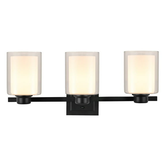 Design House Oslo Modern 3-Light Dimmable LED Vanity Light, Matte Black