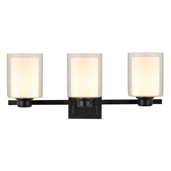 Design House Oslo Modern 3-Light Dimmable LED Vanity Light, Matte Black