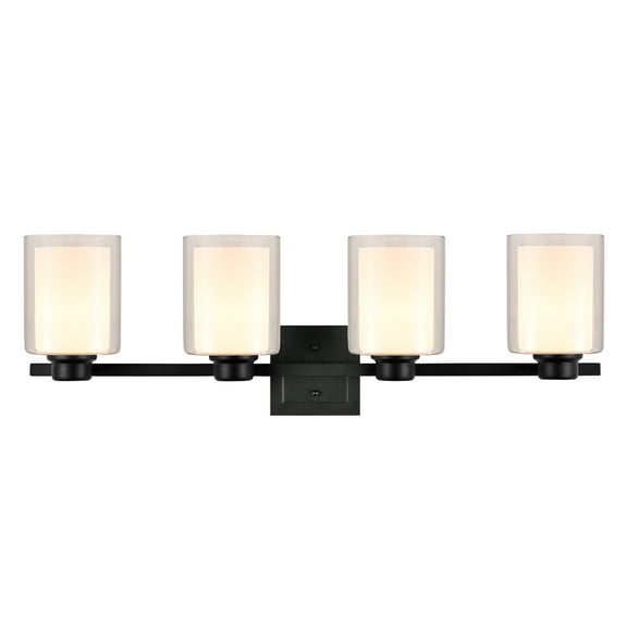 Design House Oslo Modern 4-Light Dimmable LED Vanity Light, Matte Black