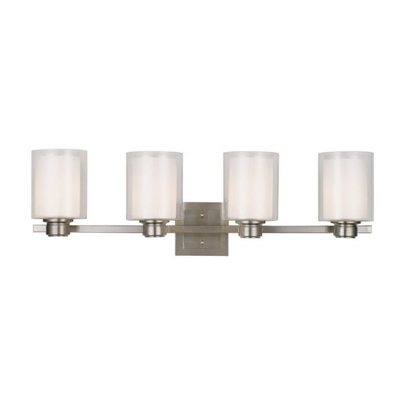 Design House Oslo Modern 4-Light Dimmable LED Vanity Light, Satin Nickel