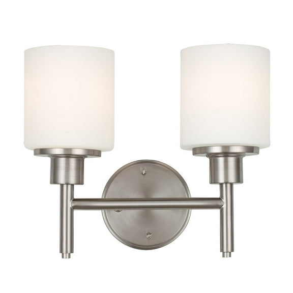 Design House Aubrey 2-Light Transitional Indoor Dimmable Wall Light, Satin Nickel