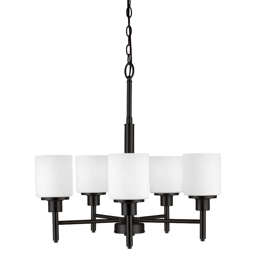 Design House Aubrey 5-Light Indoor Dimmable Chandelier with Frosted Glass