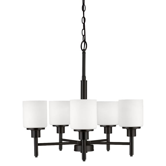 Design House Aubrey 5-Light Indoor Dimmable Chandelier with Frosted Glass