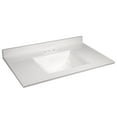 thumbnail image 1 of Camilla 37 in Cultured Marble Center Mount Rectangle One Bowl Vanity Top with Backsplash in Solid White, 1 of 19