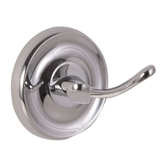 Design House San Martin Transitional Bathroom Double Robe Hook, Polished Chrome