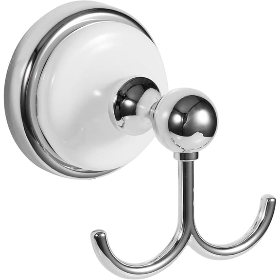 Design House 559260 Savannah Towel and Robe Hook, Polished Chrome and White