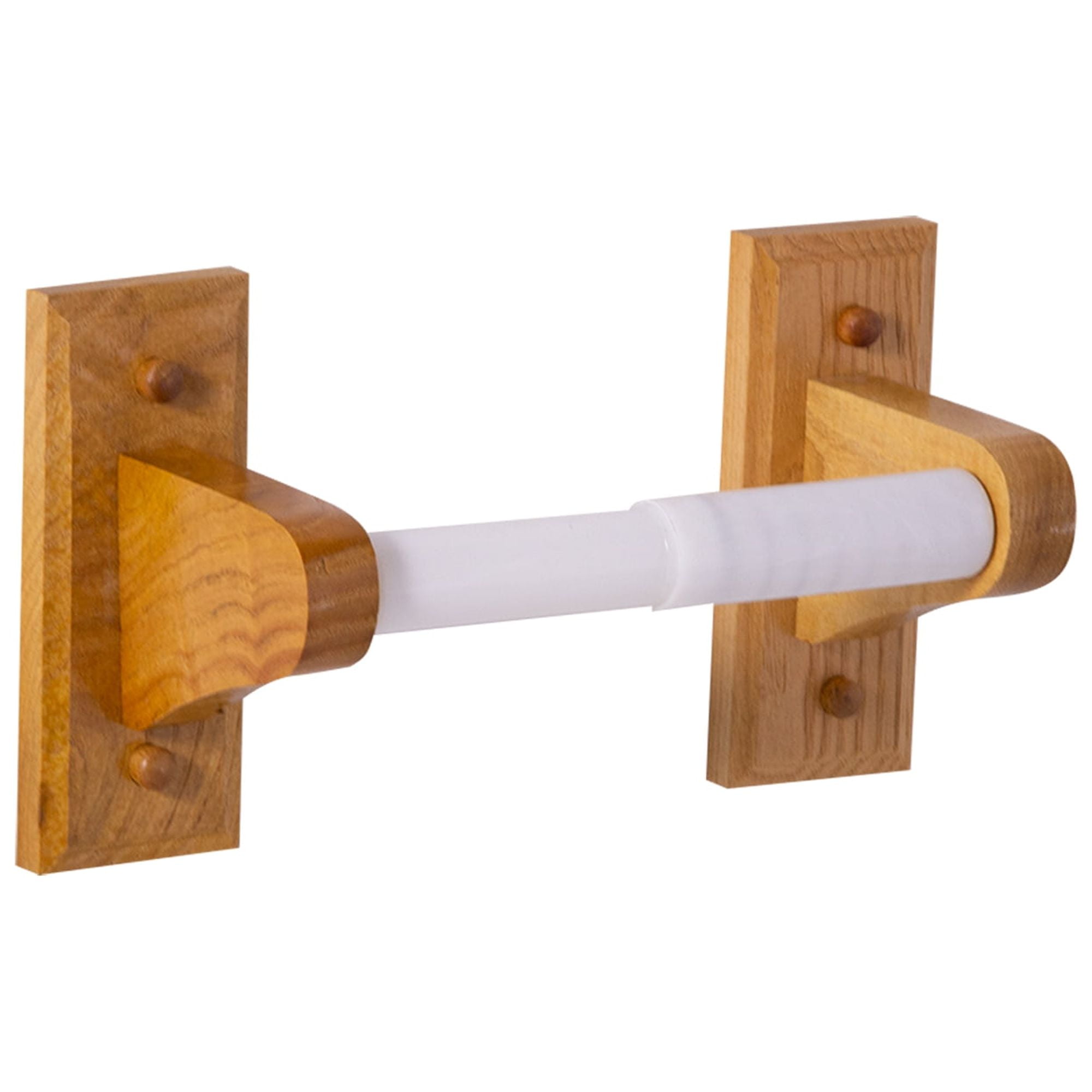 Honey Oak Wall-Mounted Toilet Paper Holder