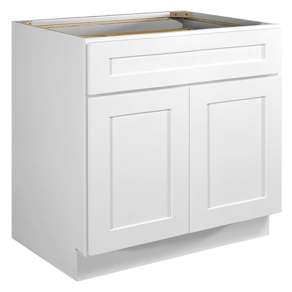 Design House 561399 Brookings Unassembled Shaker Base Kitchen Cabinet 33x34.5x24, White