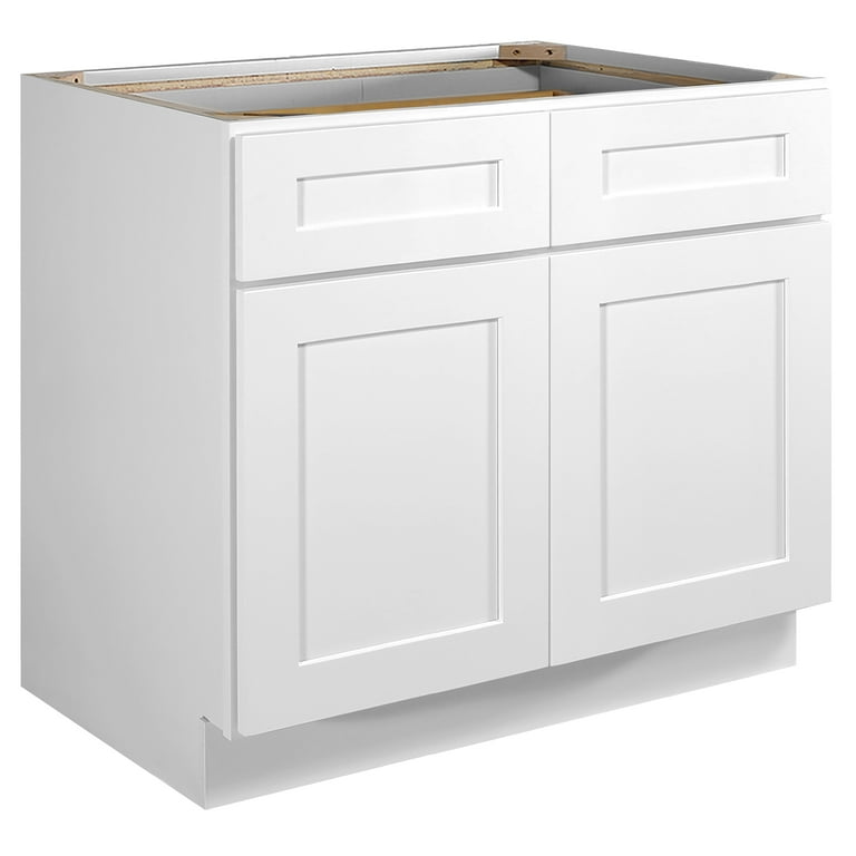 Brookings Plywood Ready to Assemble Shaker 42x34.5x24 in. 2-Door Base Kitchen Cabinet Sink in White Brookings Plywood Ready to Assemble Shaker 42x34.5x24 in. 2-Door Base Kitchen Cabinet Sink in White