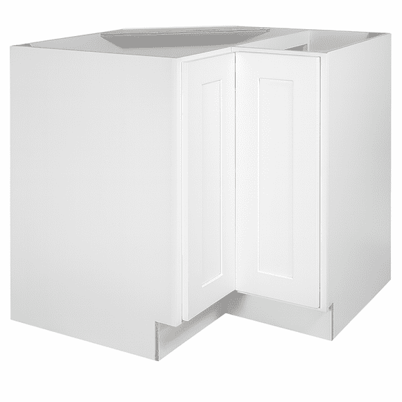 Design House Brookings 36" x 34.5" Solid Wood Ready to Assemble Lazy Susan Kitchen Cabinet, Sherwin Williams® White