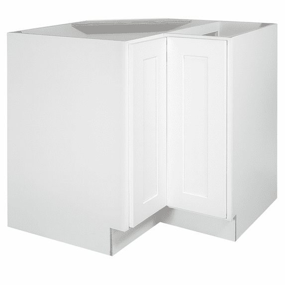 Design House Brookings 36" x 34.5" Solid Wood Ready to Assemble Lazy Susan Kitchen Cabinet, Sherwin Williams® White