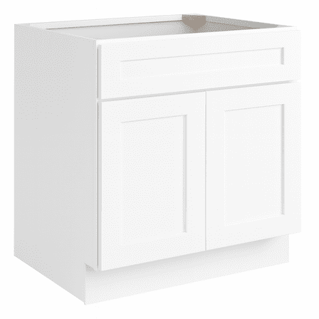 Design House Brookings Ready to Assemble Shaker Sink Base Kitchen Cabinet (33 x 34.5 x 24), Sherwin Williams® White