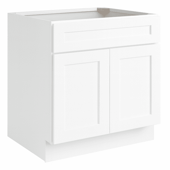 Design House Brookings Ready to Assemble Shaker Sink Base Kitchen Cabinet (33 x 34.5 x 24), Sherwin Williams® White