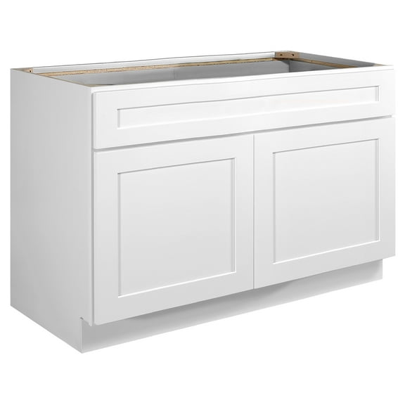Design House Brookings Solid Wood Ready to Assemble Shaker Sink Base Kitchen Cabinet (48 x 34.5 x 24), White