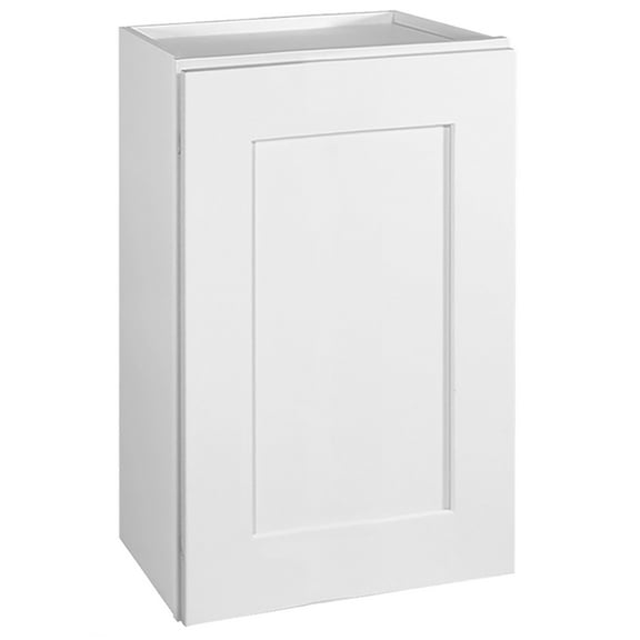 Design House Brookings Solid Wood Ready to Assemble 15"W x 24"H x 12"D Tall Shaker Wall Kitchen Cabinet, White