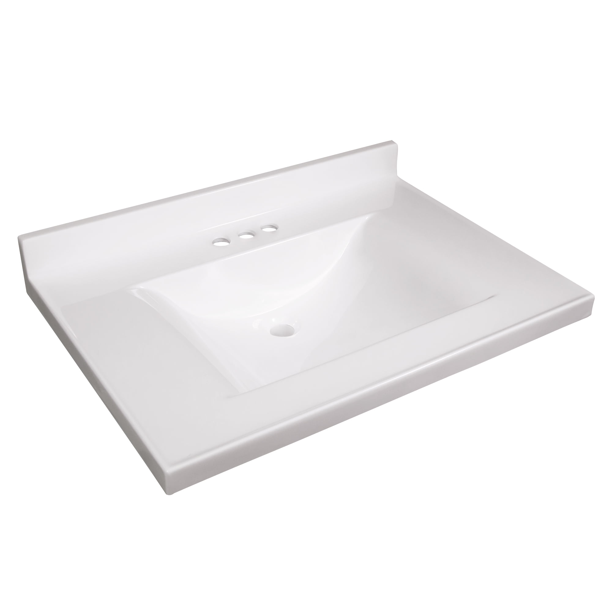 Design House 563411 Wave Cultured Marble Vanity Top 31x22, Solid White