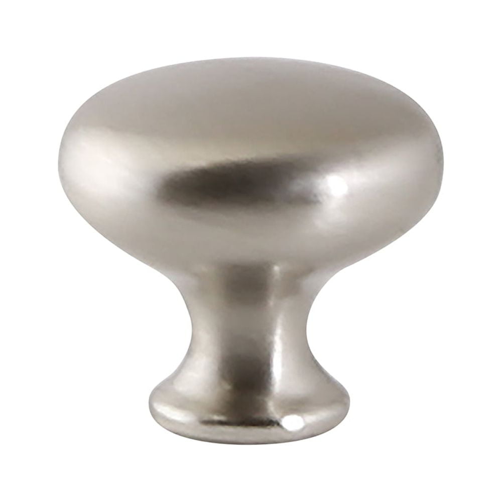 Brushed Nickel Round Traditional Cabinet Knob with Mounting Hardware
