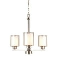 thumbnail image 1 of Design House 567206 Oslo Traditional 3-Light Indoor Dimmable Chandelier with Double Glass Shades for Entryway Foyer Dining Room, Satin Nickel, 1 of 11
