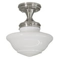 thumbnail image 1 of Design House Schoolhouse 9" Semi-Flush Mount Ceiling Light, Satin Nickel, 1 of 22