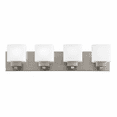 thumbnail image 1 of Design House Dove Creek Classic 4 Light Satin Nickel Dimmable Vanity Light with Frosted Glass Shades, 1 of 17