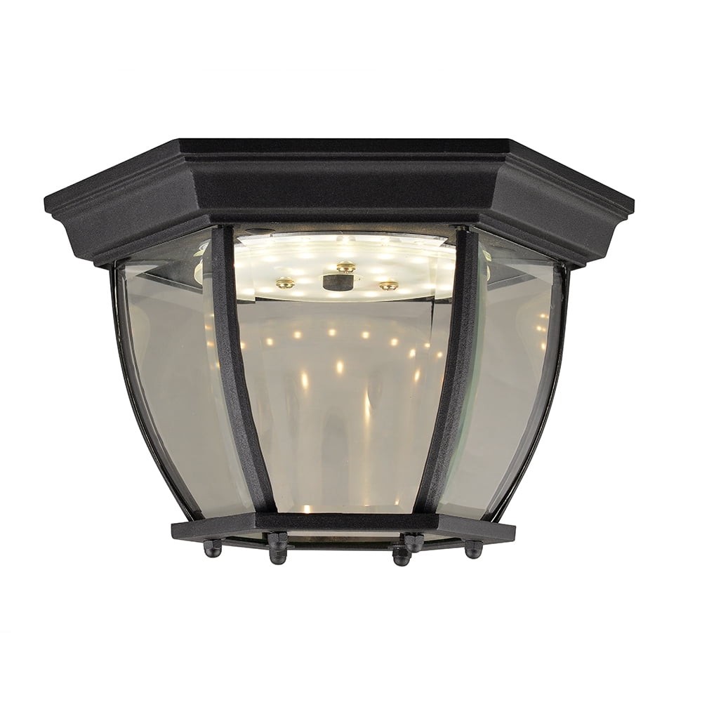 Black Glass LED Indoor/Outdoor Ceiling Light