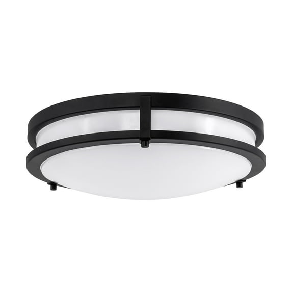 Design House Ripon 14.5" Integrated Dimmable LED Indoor Ceiling Light with Frosted Acrylic, Matte Black