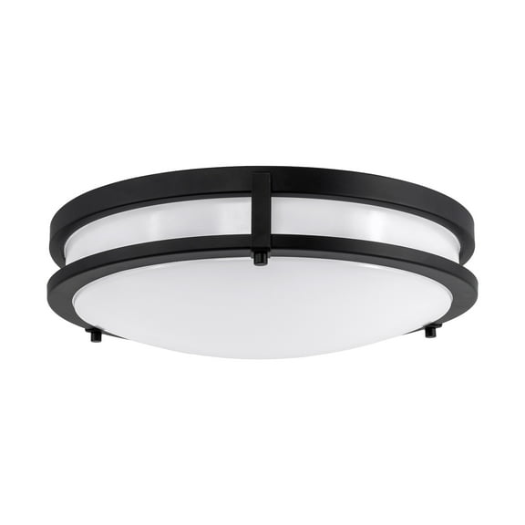 Design House Ripon 14.5" Integrated Dimmable LED Indoor Ceiling Light with Frosted Acrylic, Matte Black