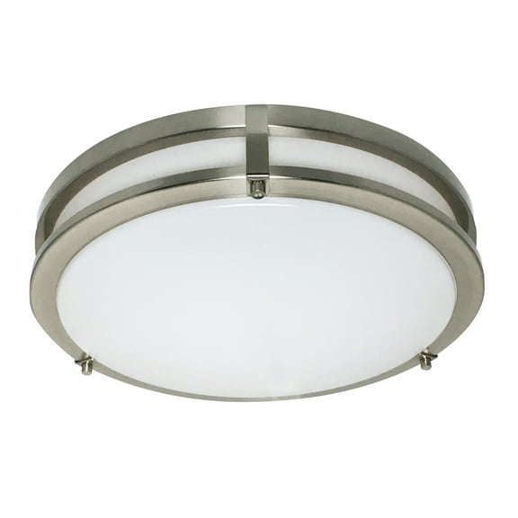Design House Ripon 14.5" Integrated Dimmable LED Indoor Ceiling Light with Frosted Acrylic, Satin Nickel