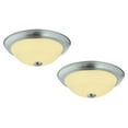 thumbnail image 1 of Design House Hays 2-Pack 11" Integrated LED Indoor Flush Mount Ceiling Light with Frosted Glass Shade, Satin Nickel, 1 of 12