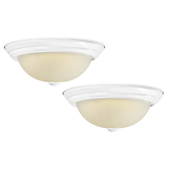 Design House 579201 Travis Integrated LED 13 Inch Indoor 2-Pack Ceiling Light with Frosted Glass for Bedroom Hallway Kitchen Bathroom, White