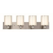 Design House 579318 Oslo Vanity Light Traditional 4-Light Indoor Dimmable Light for Bathroom with Double Glass for Above the Mirror, Satin Nickel