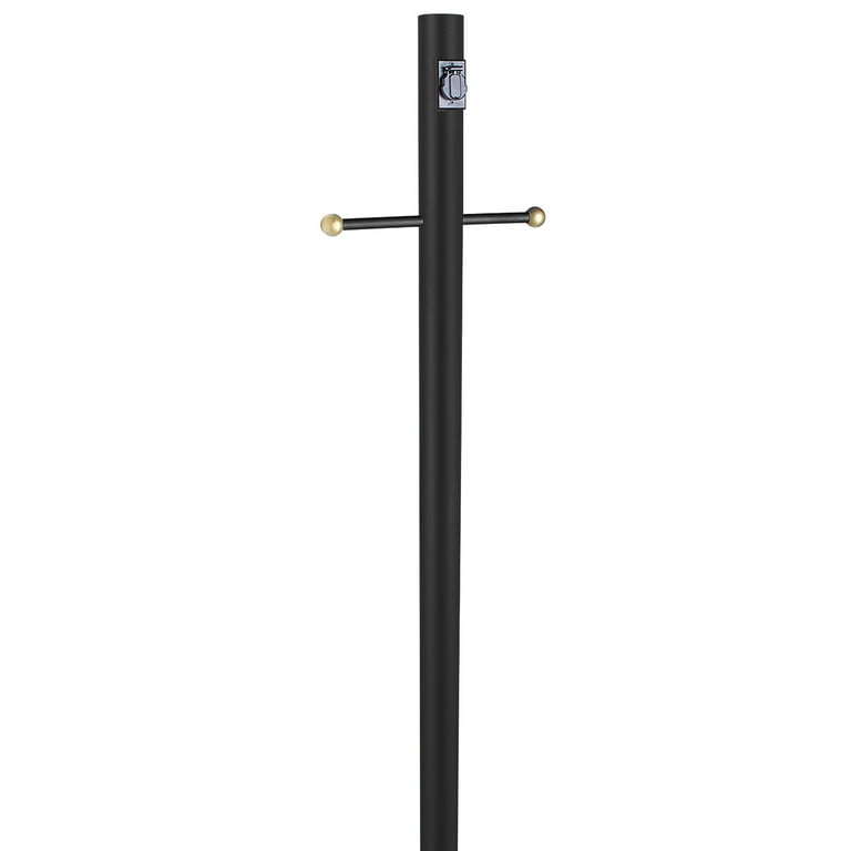 Black Lamp Post with Cross Arm and Outlet Black Lamp Post with Cross Arm and Outlet