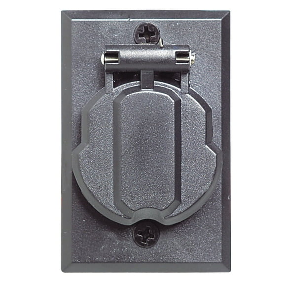 Design House Replacement Outdoor Weather Resistant Electrical Outlet for Lamp Posts, Black