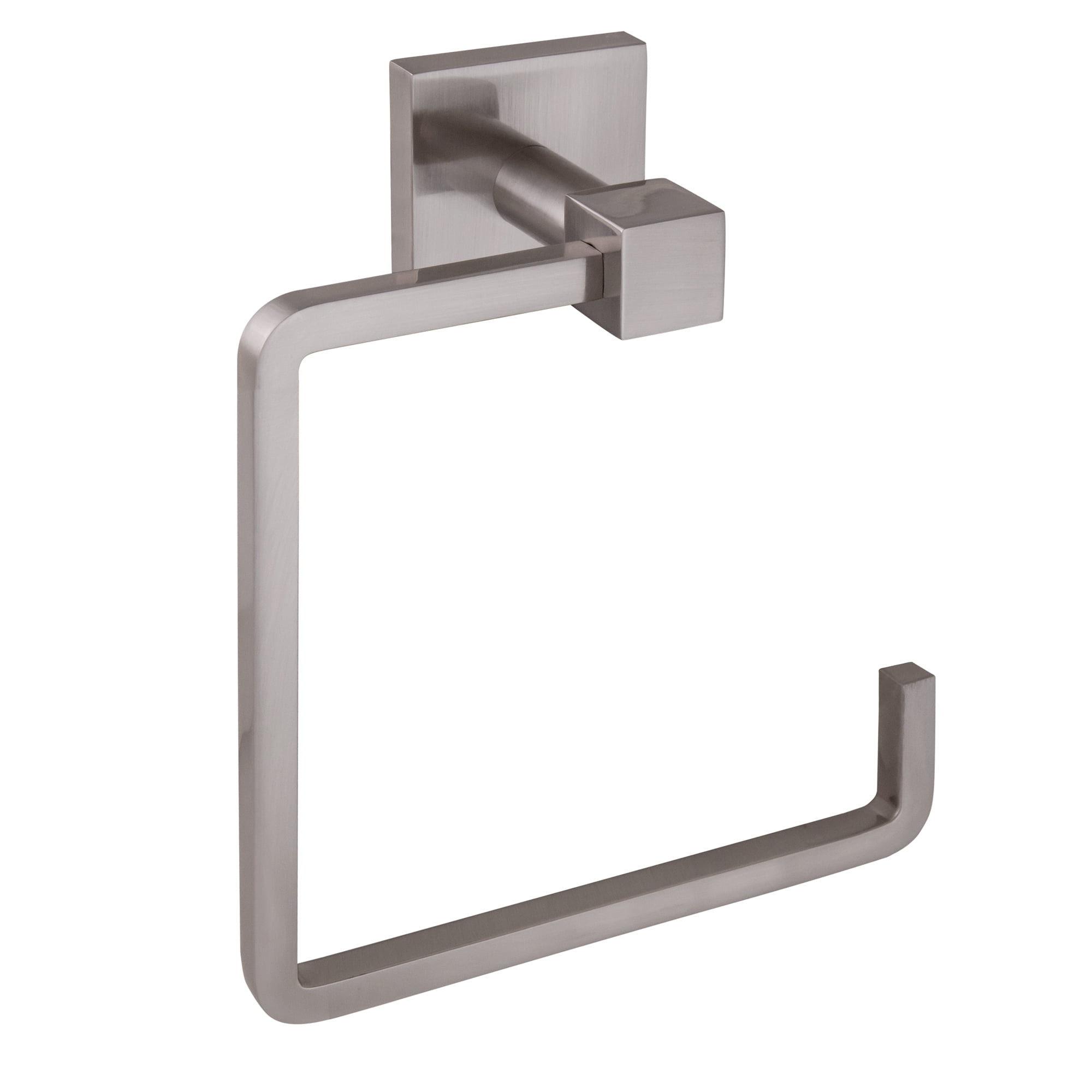 Satin Nickel Rectangular Wall Mounted Towel Ring