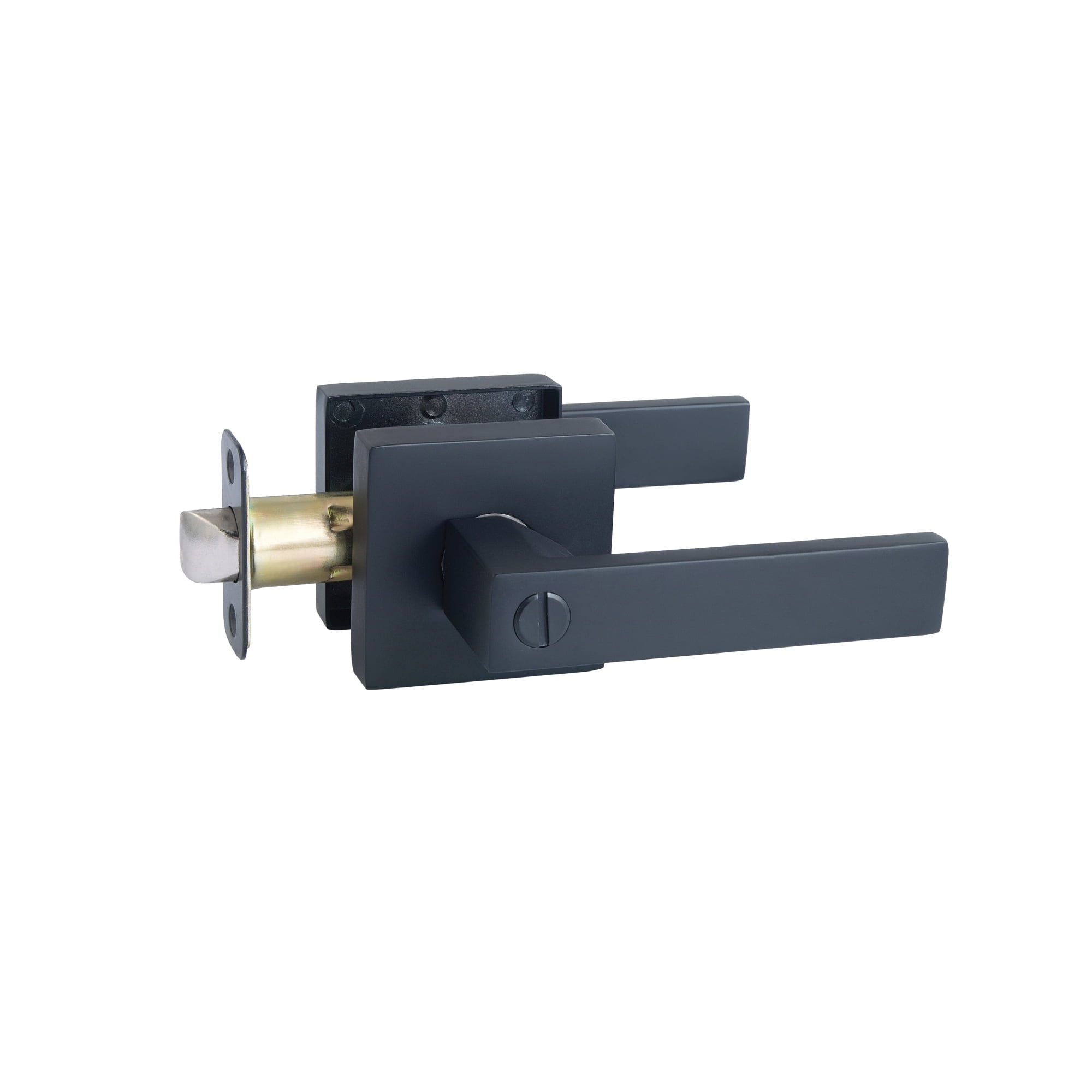 Design House 582403 Karsen Modern Privacy Bed and Bath Door Lever in Matte Black