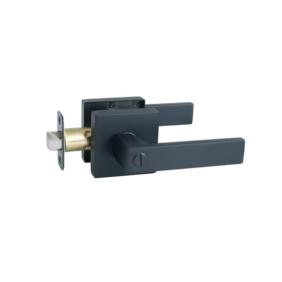 Design House Karsen Modern Interior Bed/Bath Privacy Door Lever, Matte Black