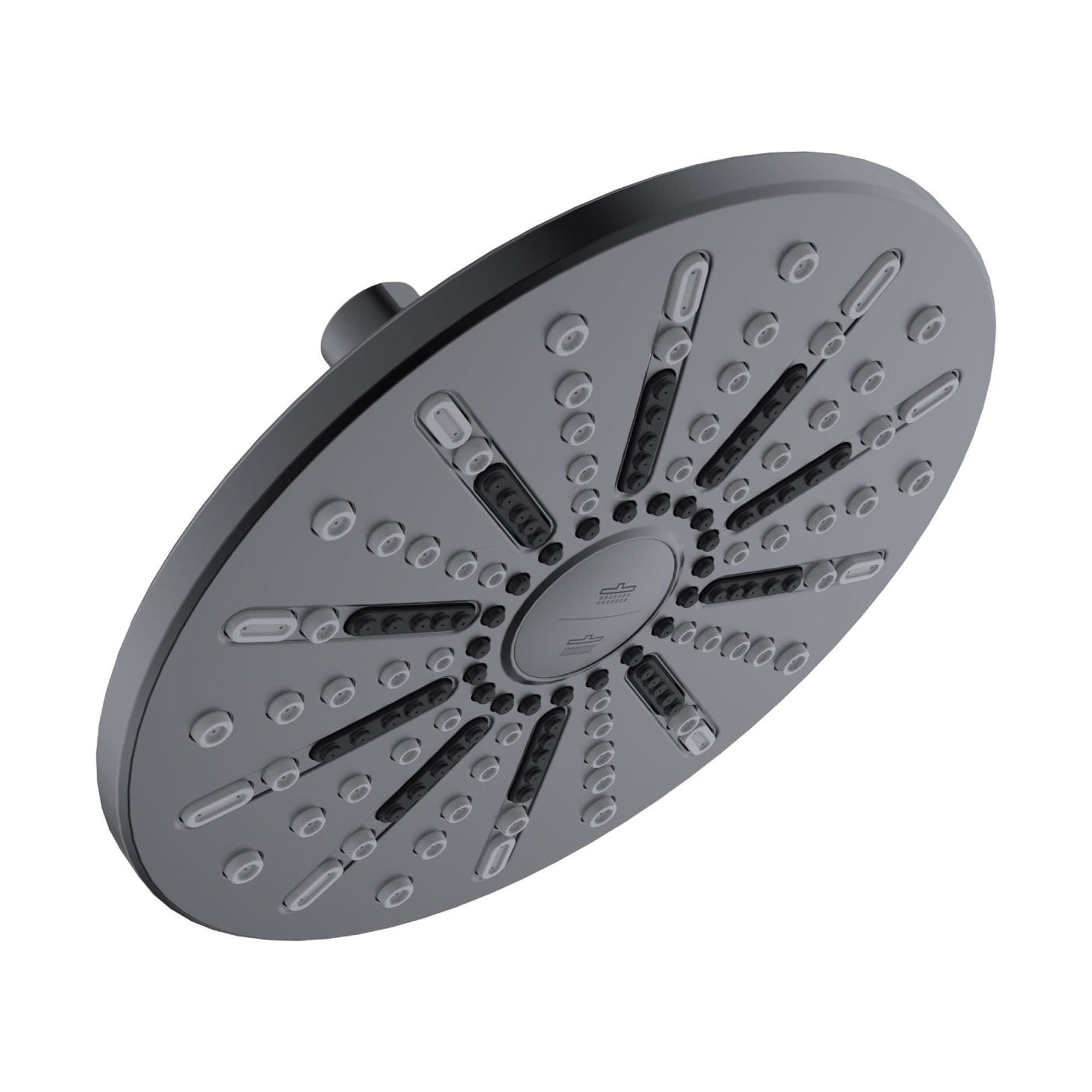 Matte Black 8-Inch Round Wall Mounted Rain Shower Head