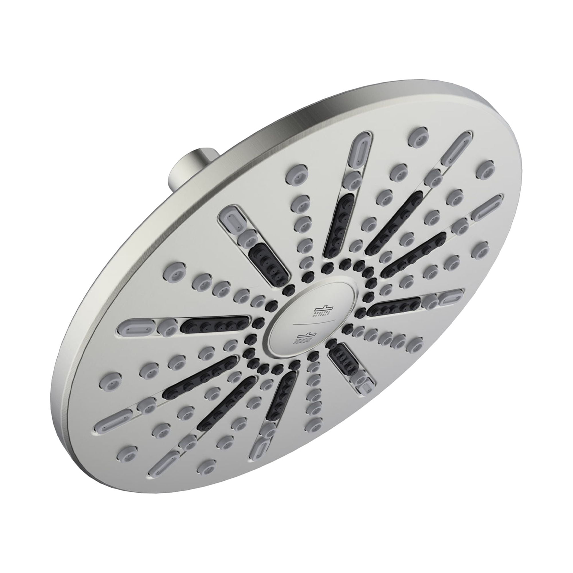 Design House Ian Modern 8" 2-Function Showerhead, Satin Nickel