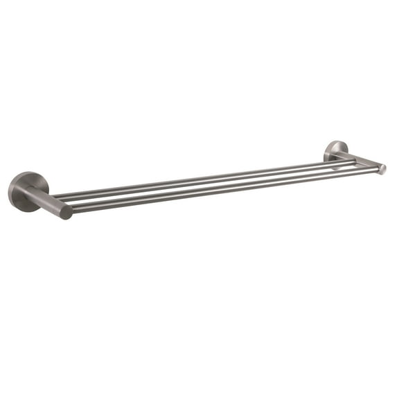Design House Kelton Wall Mounted 24" Double Towel Bar, Satin Nickel