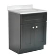 thumbnail image 1 of Design House Brookings 25" x 19" Ready to Assemble Shaker 2-Door Bath Vanity with Cultured Marble 4" Centerset Top, Espresso/White, 1 of 30