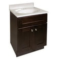 thumbnail image 1 of Design House Brookings 25" x 22" Ready to Assemble Shaker 2-Door Bath Vanity with Cultured Marble 4" Centerset Top, Espresso/Ivory Swirl, 1 of 23