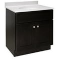 thumbnail image 1 of Design House Brookings 31" x 22" Ready to Assemble Shaker 2-Door Bath Vanity with Cultured Marble Single Hole Top, Espresso/White, 1 of 25
