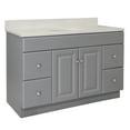 thumbnail image 1 of Design House 585984 Wyndham 2-Door 4-Drawer Bathroom Vanity with Cultured Marble 4 in. Centerset White on White Top, Unassembled, 49x22, Gray, 1 of 18