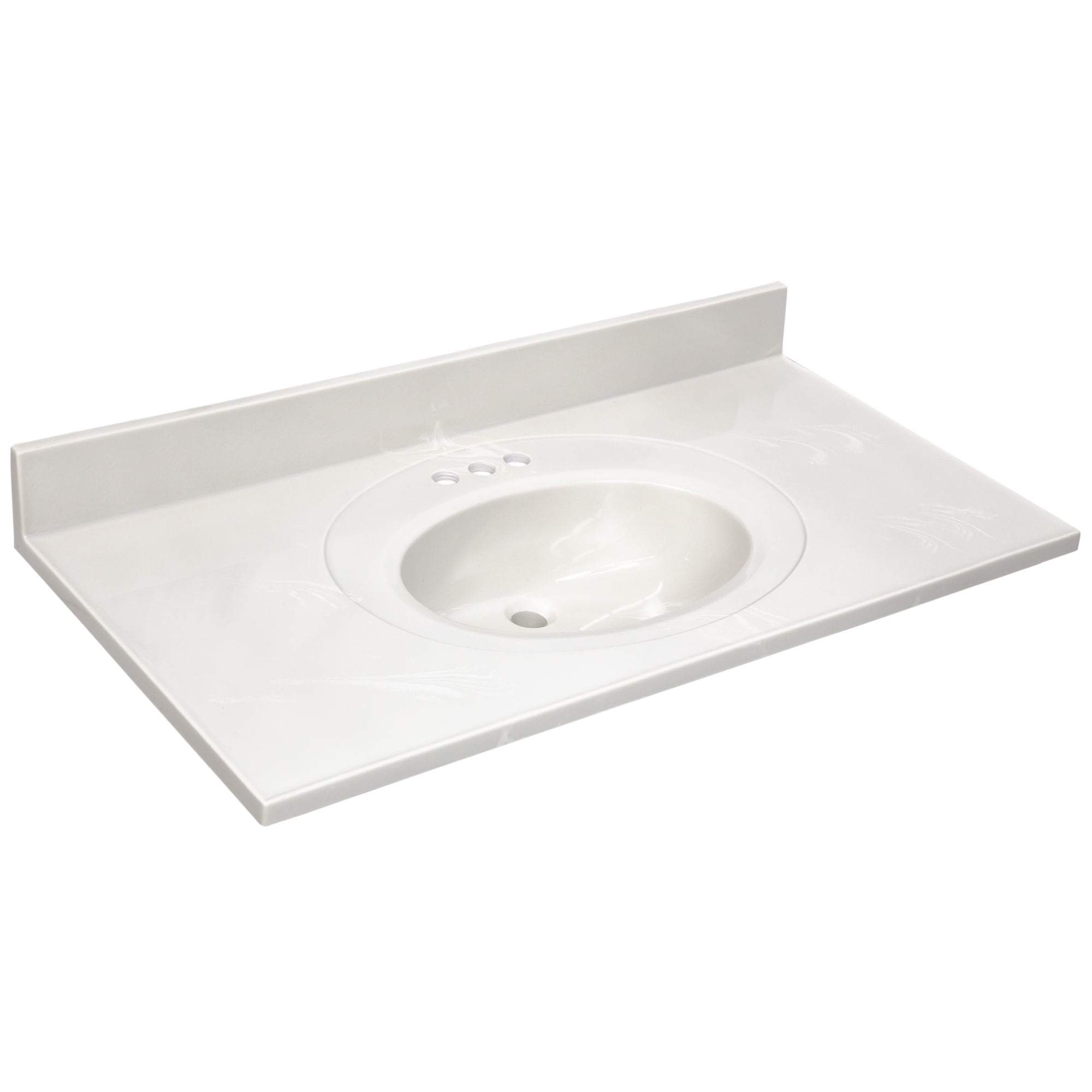 Ivory Swirl 43-Inch Cultured Marble Vanity Top with Backsplash