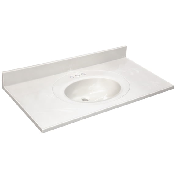 43 Inch Cultured Marble Vanity Top with Backsplash, Improved Package, Ivory – Design House, 586164