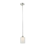 Design House 587345 Oslo Traditional 1-Light Integrated LED Indoor Dimmable Mini Pendant with Double Glass Shade for Bathroom Kitchen island bar Bar, Satin Nickel