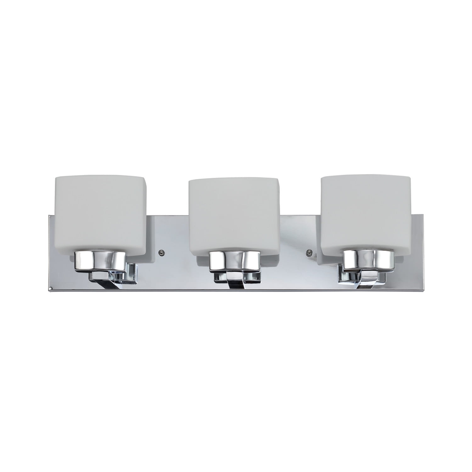 Dove Creek 24" Polished Chrome Vanity Light with Frosted Glass Shades